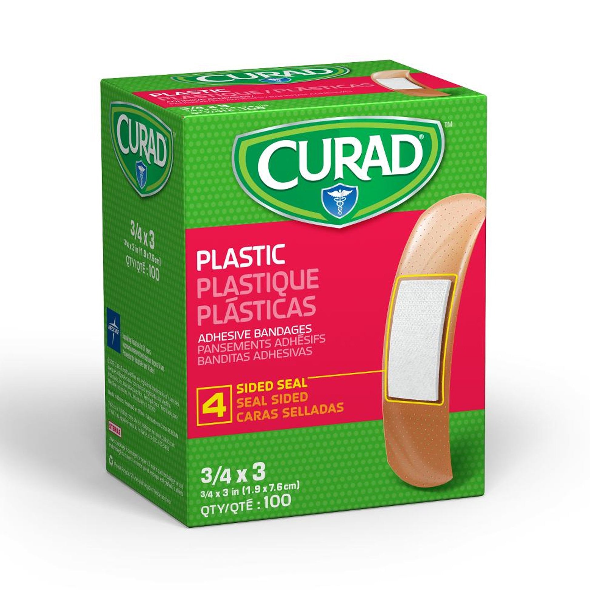 Curad Tan Adhesive Strip, 3/4 x 3 Inch