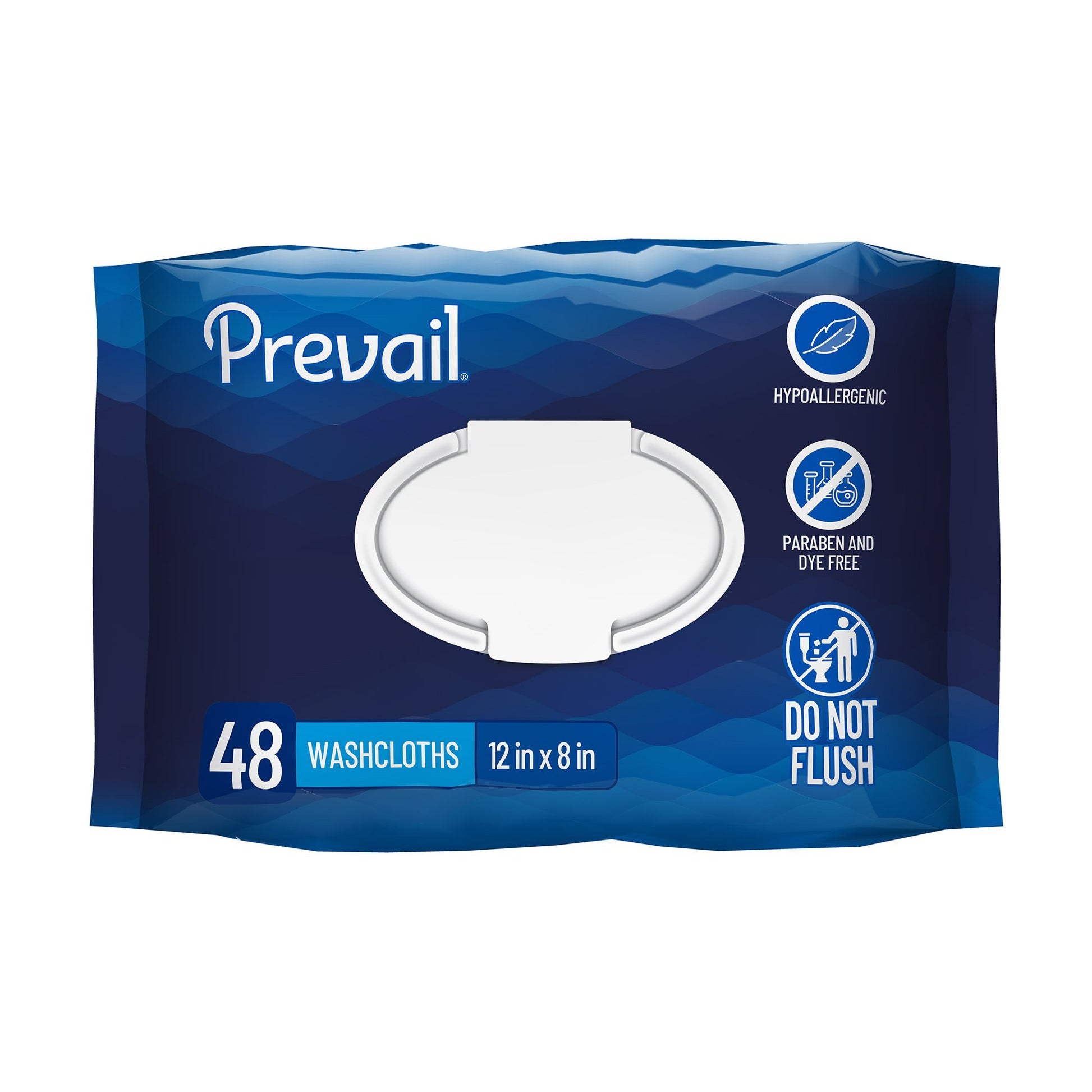 Prevail Personal Cleansing Wipe, Soft Pack, Aloe, Vitamin E, 8 x 12 Inch