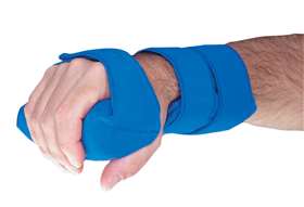 Wrist / Hand Splint AliMed Grip Ethafoam / Kydex Thermoplastic Left Hand Blue One Size Fits Most