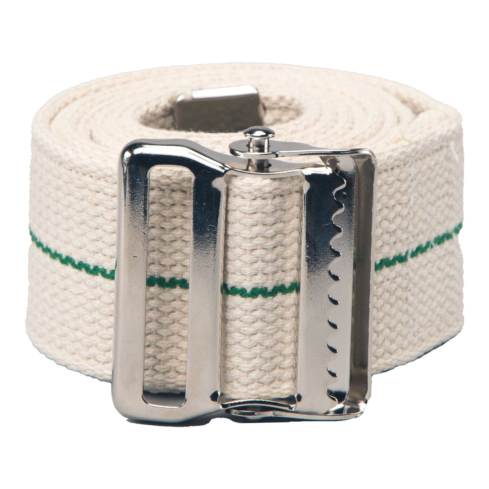 Posey Gait and Transfer Belt, White with Green Stripe, 54 Inch