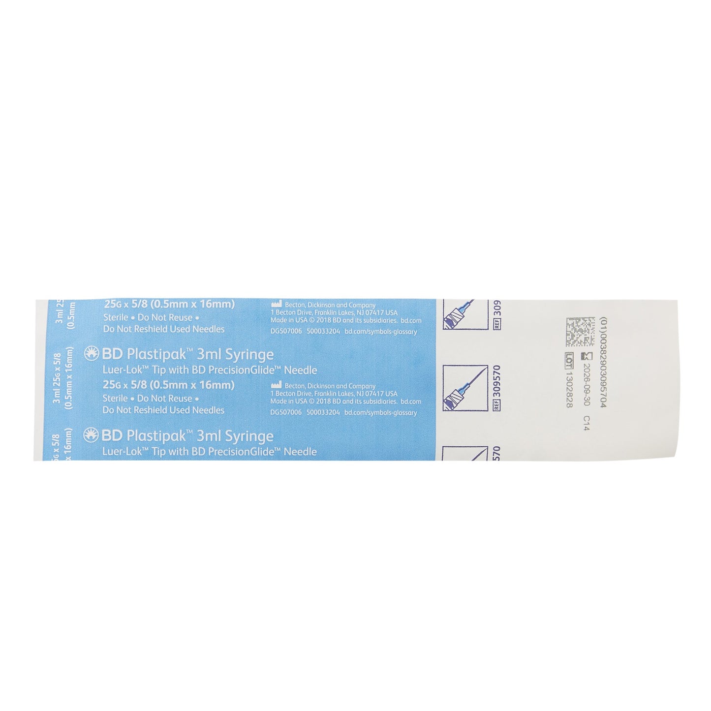PrecisionGlide™ Syringe with Hypodermic Needle, 25 Gauge, 5/8 Inch