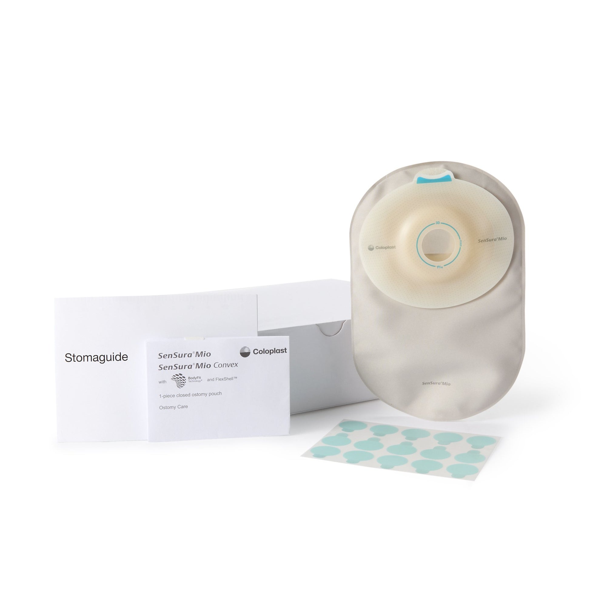 SenSura Mio Convex 1-Piece Closed End Opaque Ostomy Pouch, 25mm Stoma