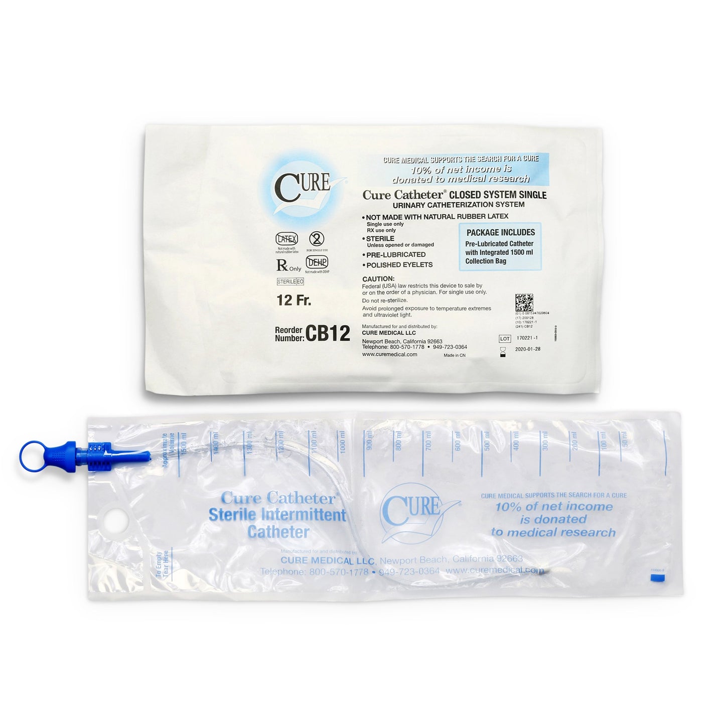Cure Catheter™ Intermittent Catheter Tray, 12 Fr.