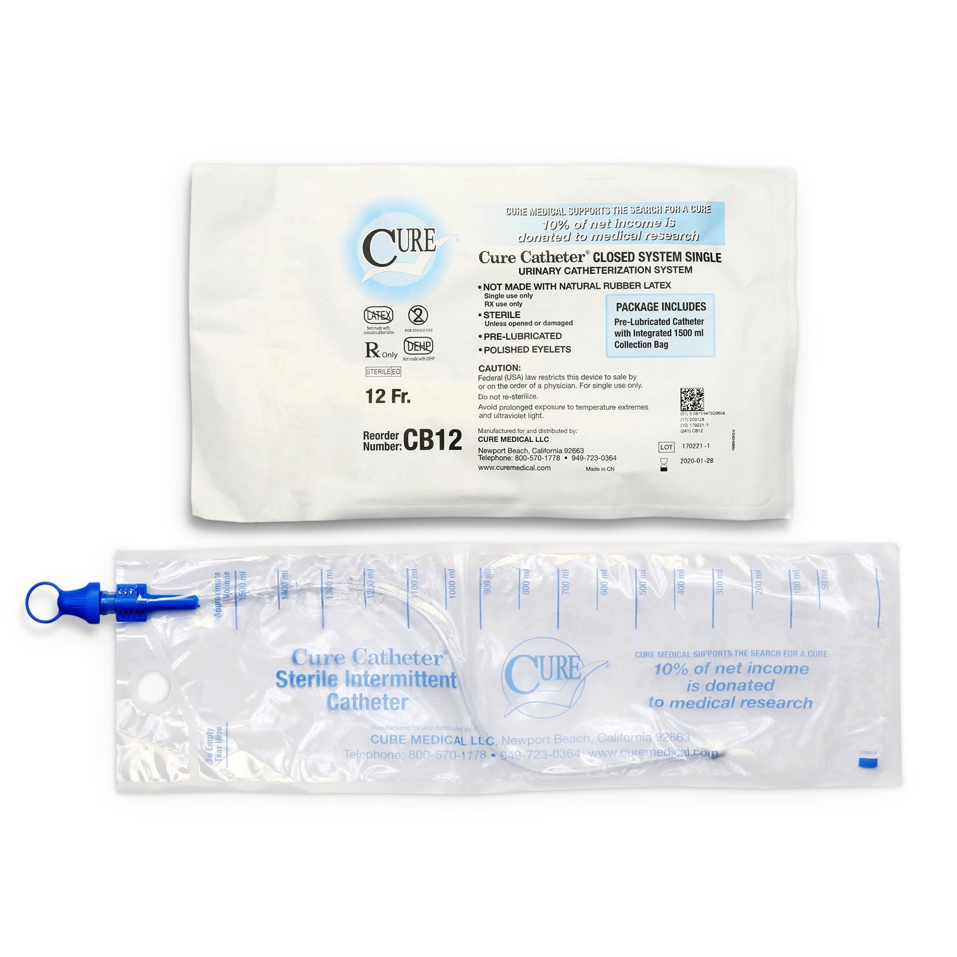 Cure Catheter™ Intermittent Catheter Tray, 12 Fr.