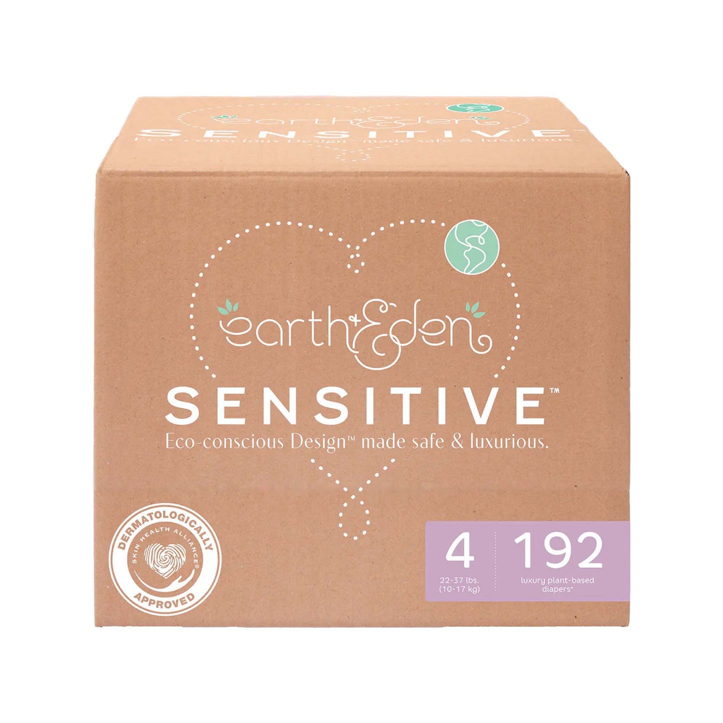 Earth & Eden Sensitive™ Baby Diapers, Size 4 for Babies Weighing 22 – 37 lbs.