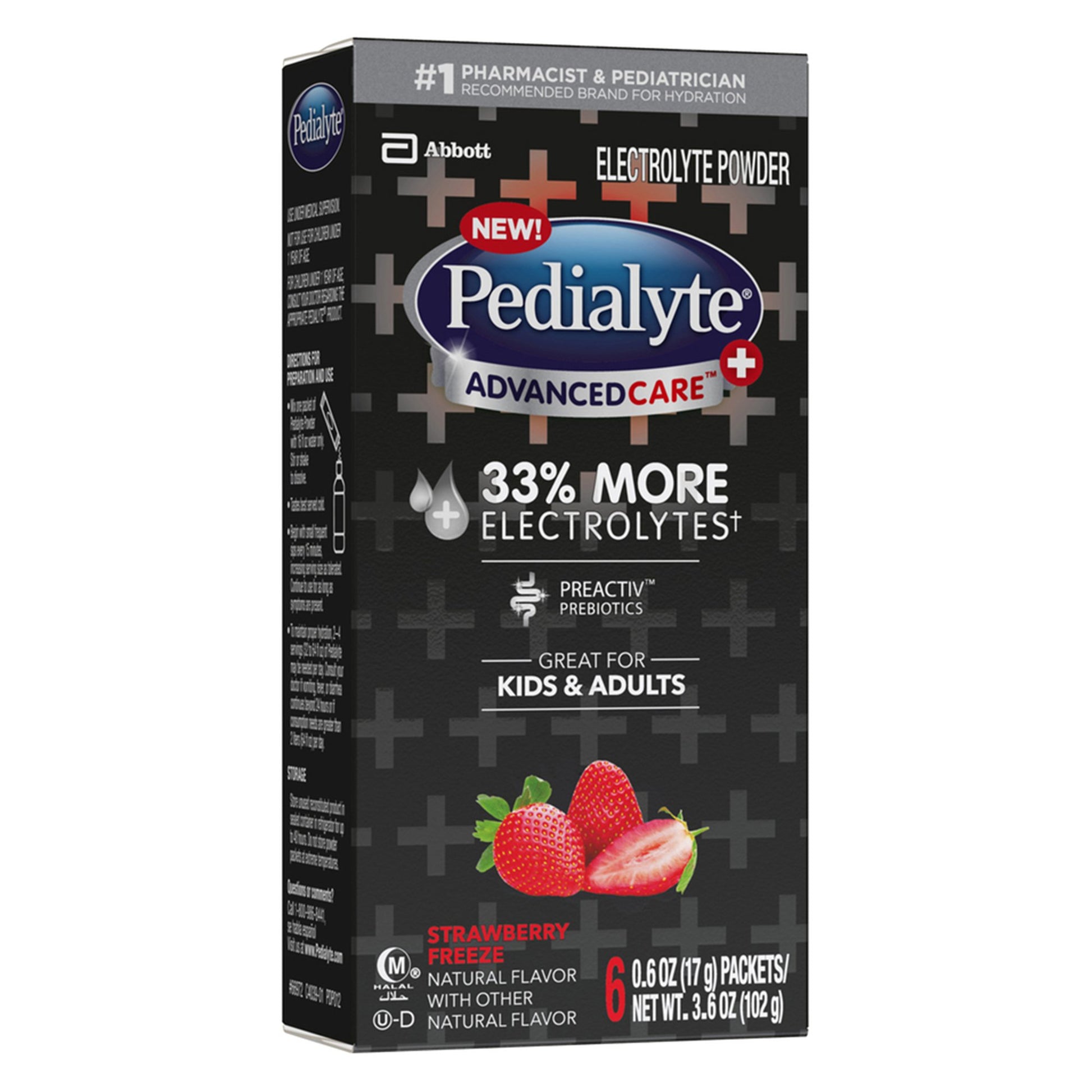 Oral Electrolyte Solution Pedialyte AdvancedCare™ Plus Strawberry Freeze Flavor 0.6 oz.