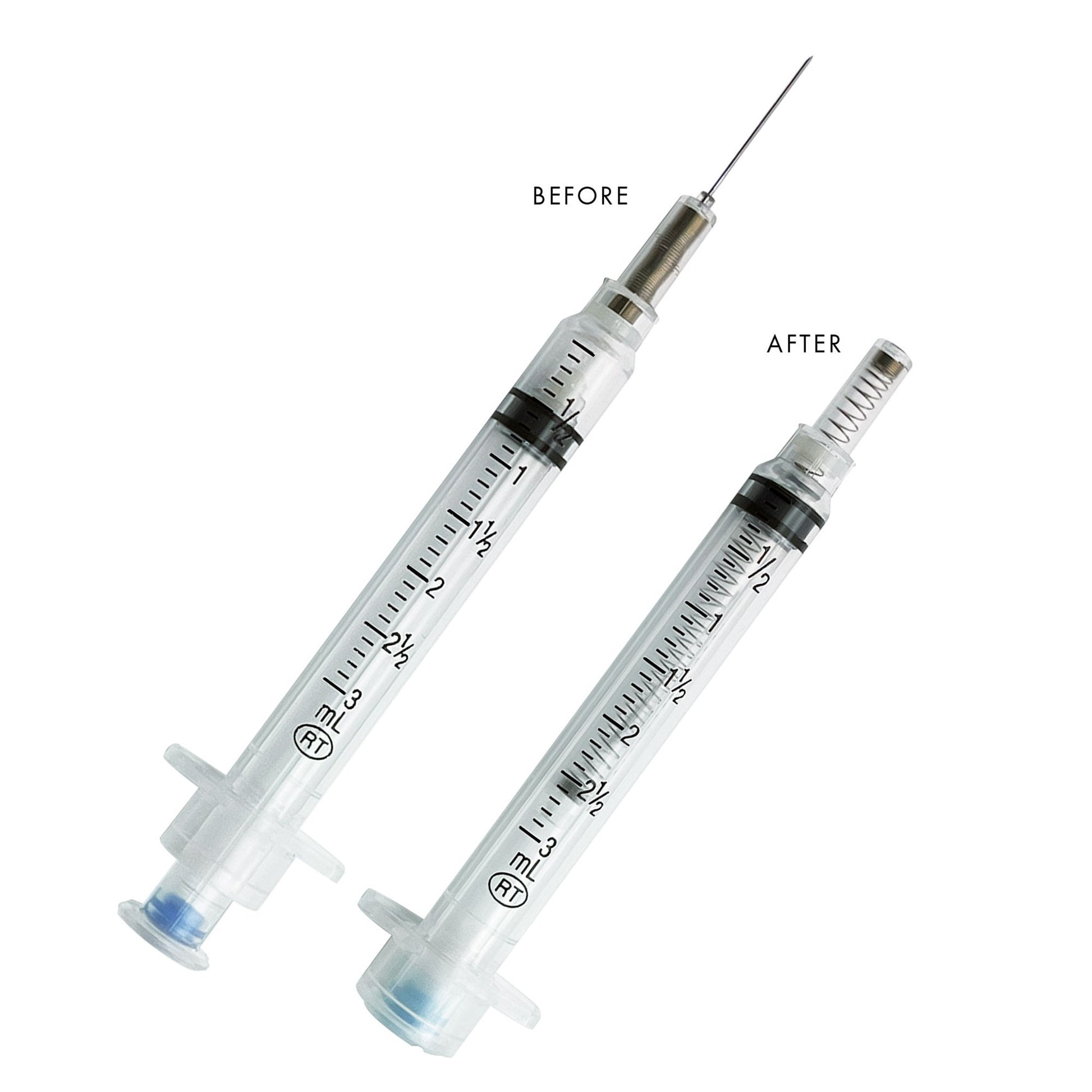 VanishPoint 3 mL Syringe with Hypodermic Needle, 23 Gauge, 1 Inch Needle Length