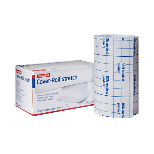 Cover-Roll Stretch Dressing Retention Tape with Liner 4 Inch x 2 Yard, White