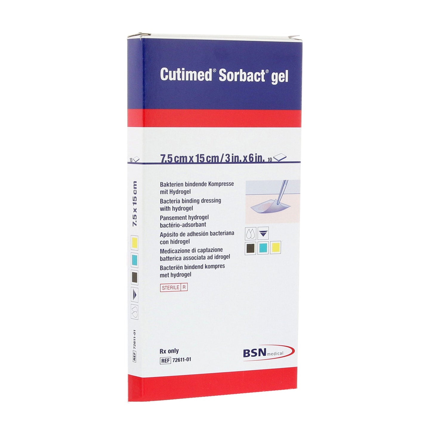 Cutimed Sorbact Sterile Hydrogel Dressing, 3 x 6 Inch