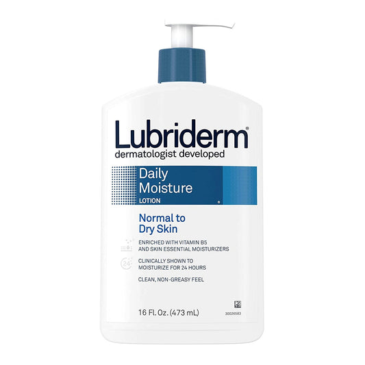 Lubriderm Daily Moisture Lotion Unscented, 16-ounce Pump Bottle