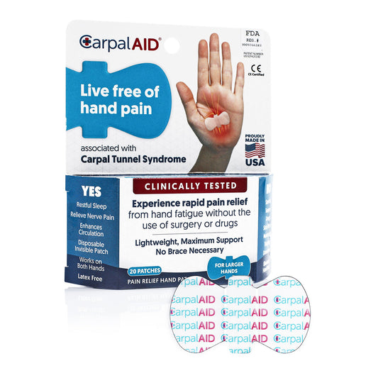 CarpalAid Patch Hand-Based Carpal Tunnel Support, Small