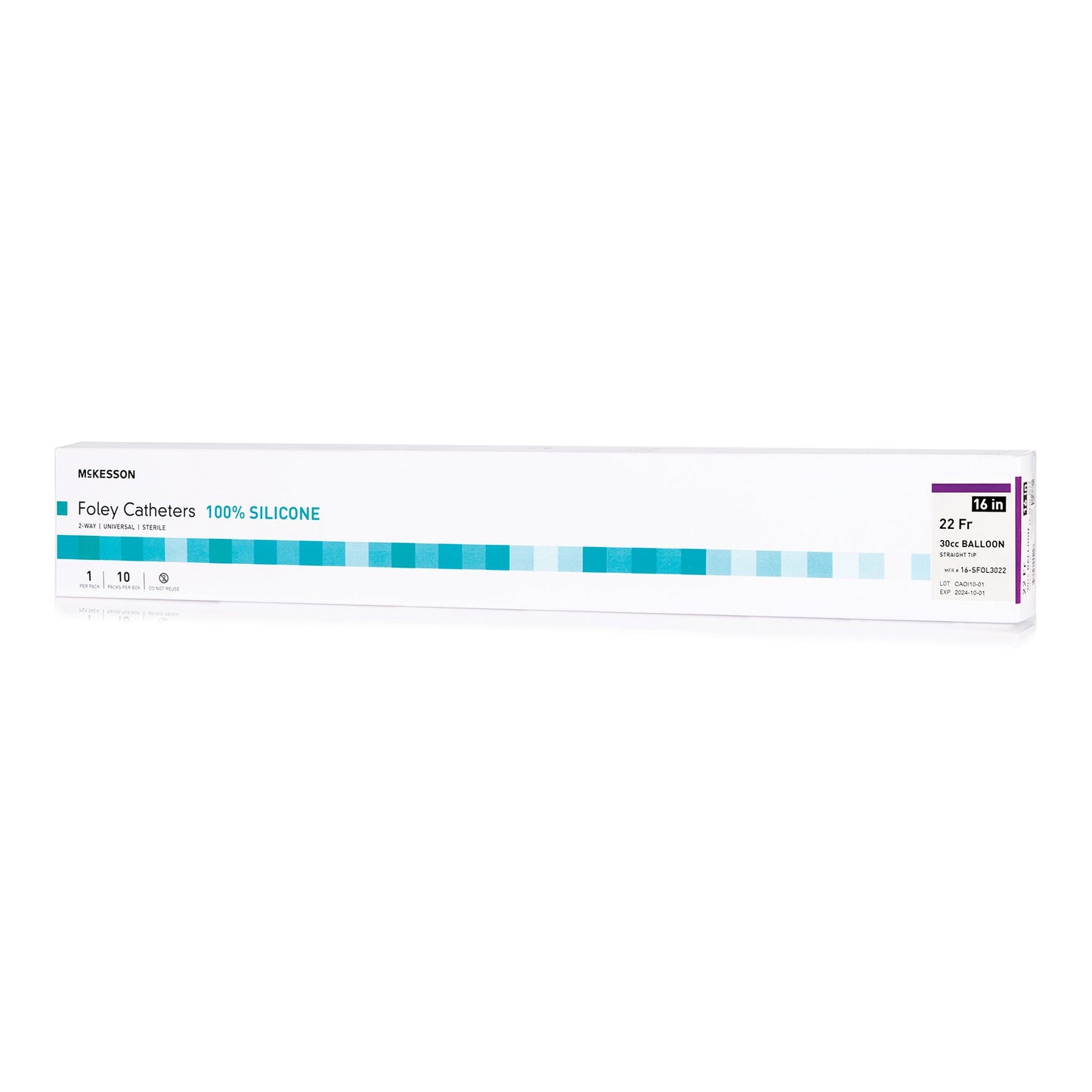 McKesson Silicone Foley Catheter, Standard Tip, 22 Fr., 30 cc