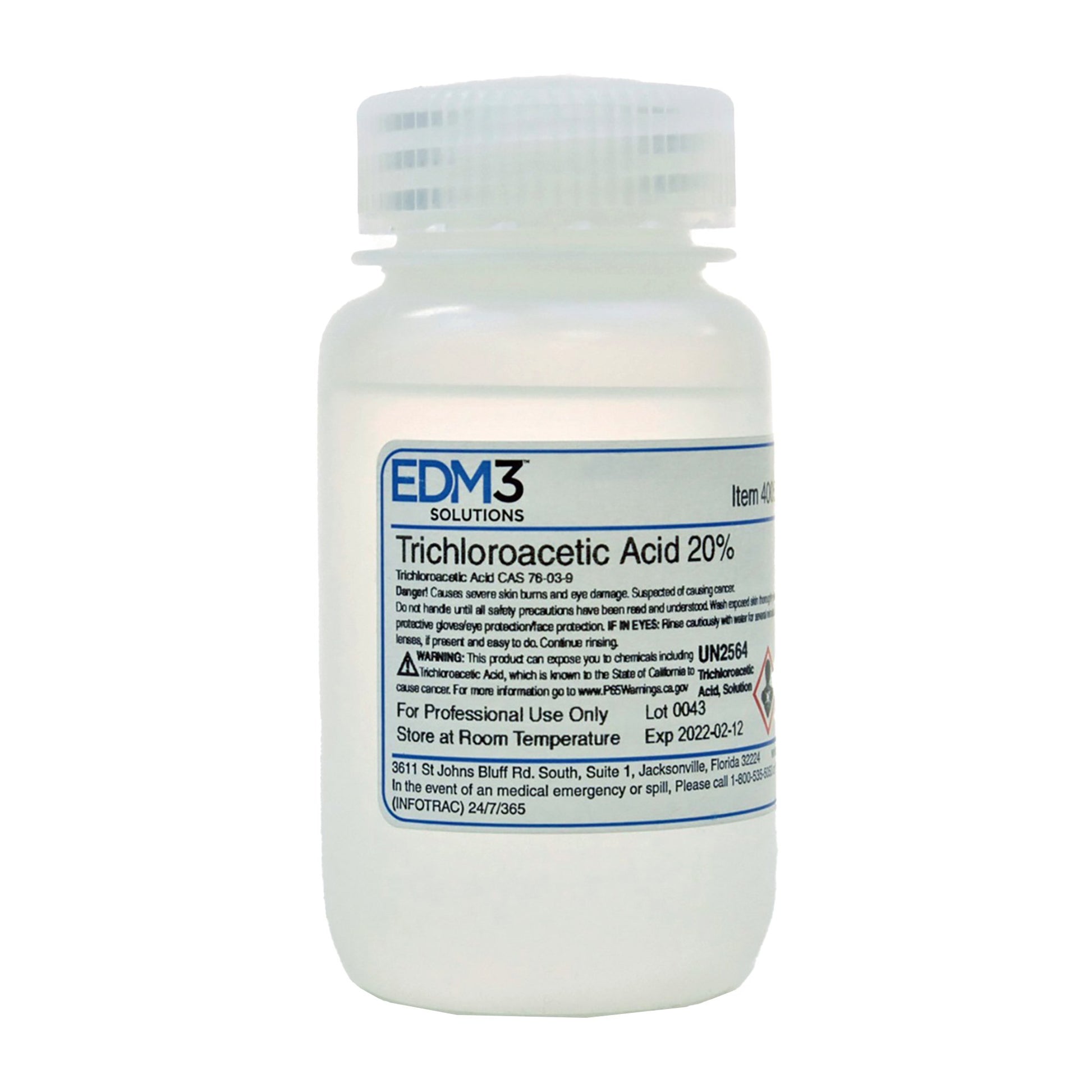 Histology Reagent Trichloroacetic Acid Organic Acid 20% 4 oz.