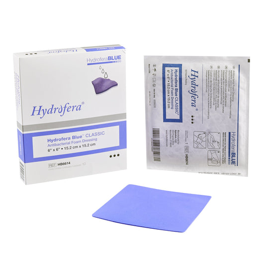 Hydrofera Blue™ Classic Antibacterial Foam Dressing, 15.2 x 15.2 Centimeter
