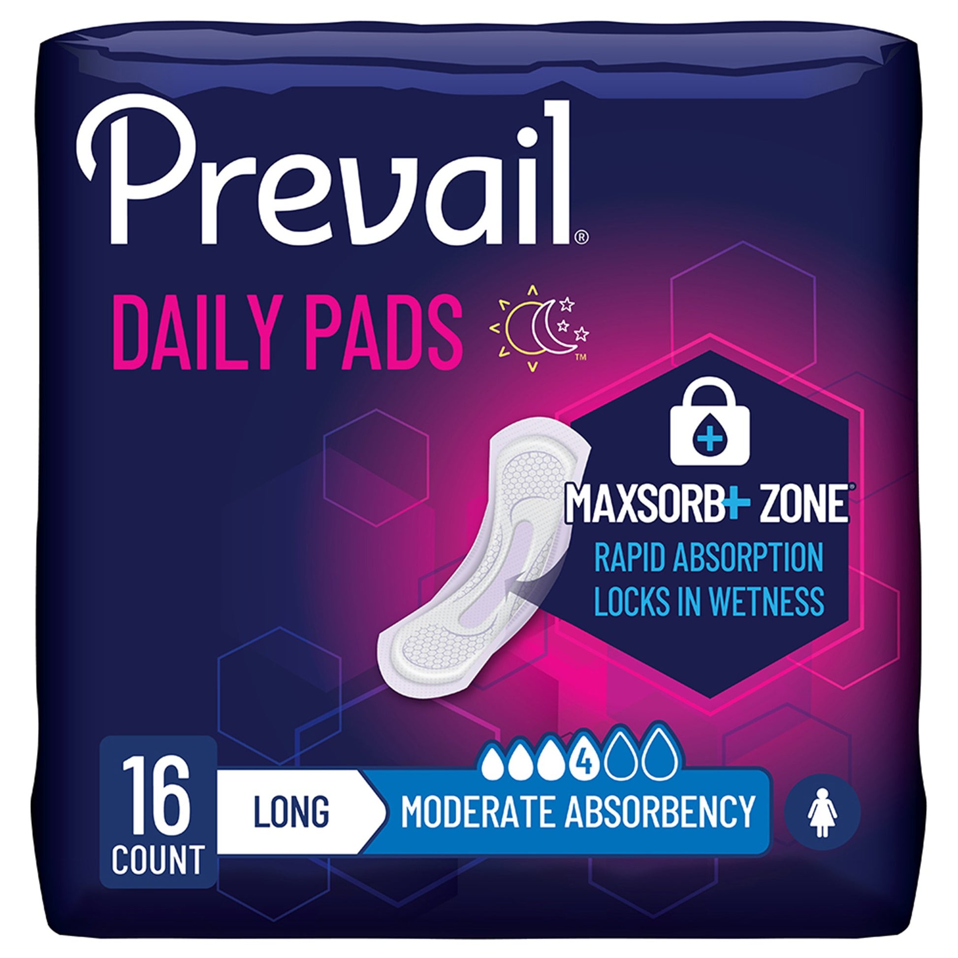 Prevail Daily Pads Moderate Bladder Control Pad, 11-Inch Length