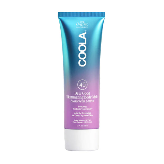 Sunscreen COOLA Dew Good Illuminating Body Melt Lotion SPF 40 Lotion 3.4 oz. Tube