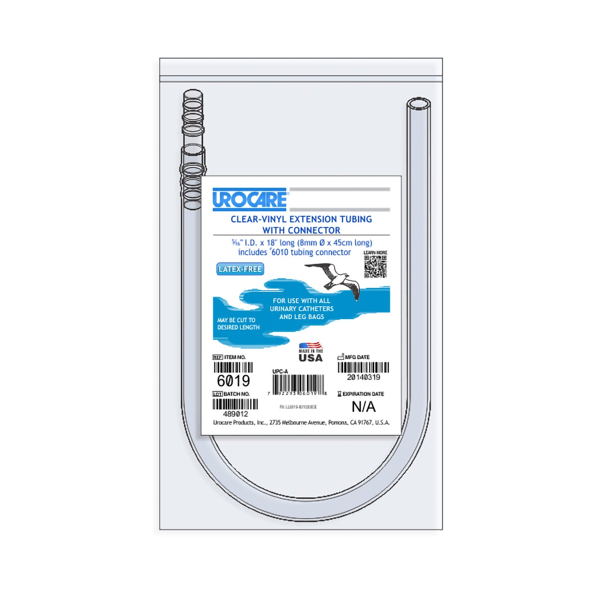 Urocare Extension Tube, Clear Vinyl
