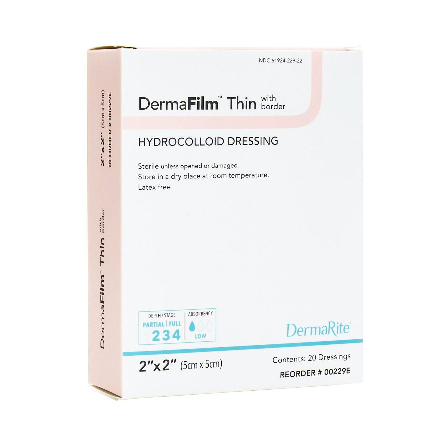 DermaFilm Hydrocolloid Dressing, 2 x 2 Inch