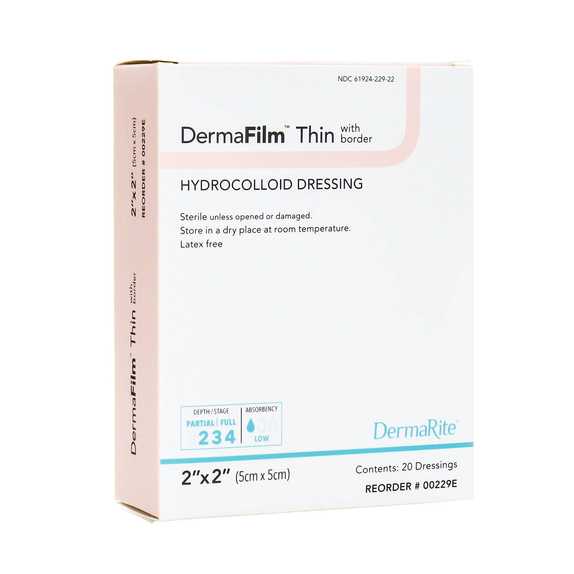 DermaFilm Hydrocolloid Dressing, 2 x 2 Inch