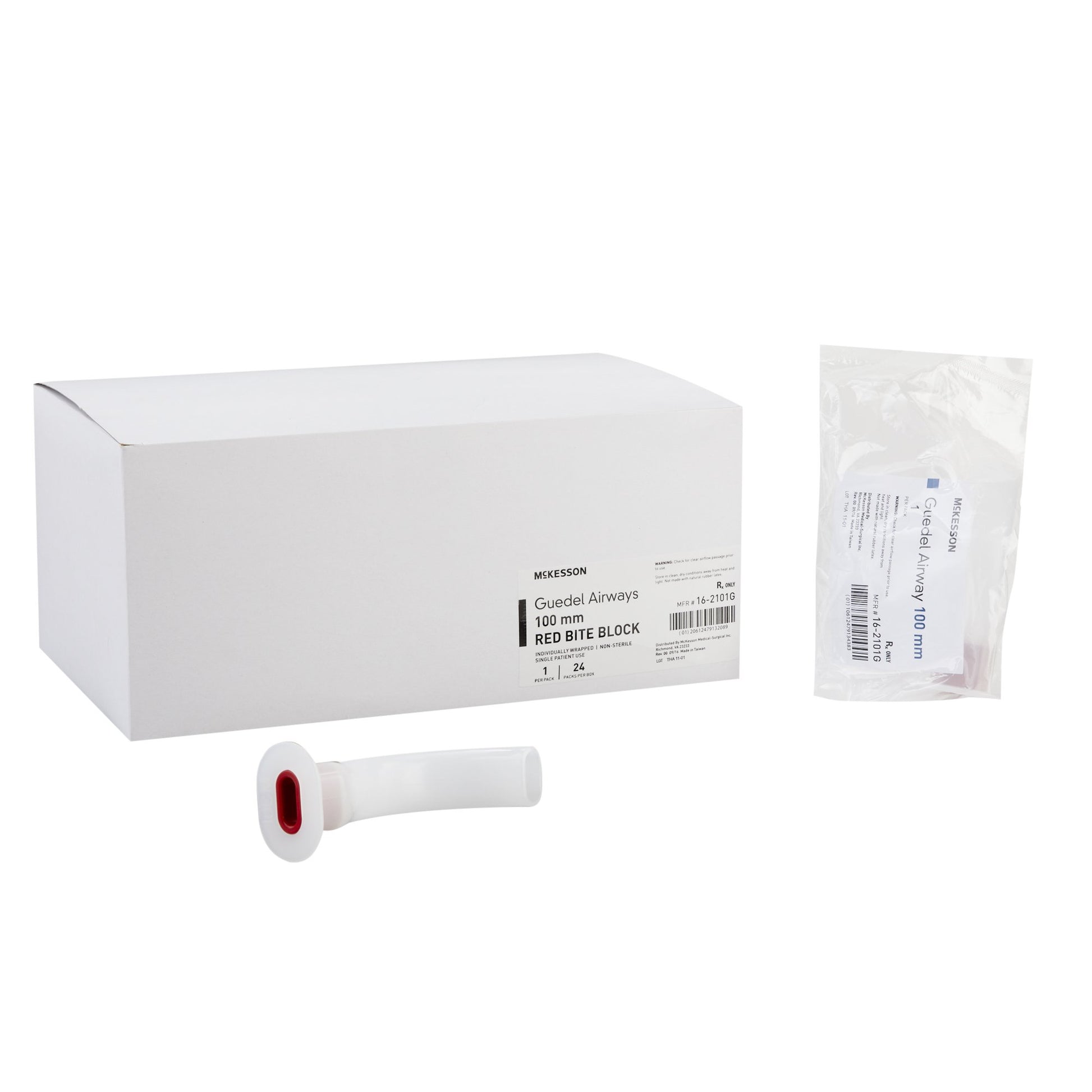 McKesson Guedel Oropharyngeal Airway, Size 5, 100 mm Length, ISO 10