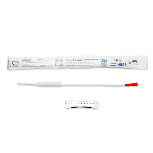 Hydrophilic Cure Catheter for Men, 16 Fr., Straight