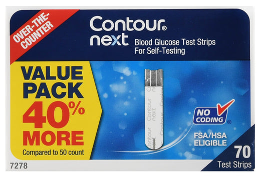 Contour Next Blood Glucose Test Strips, 70 Strips in a Box