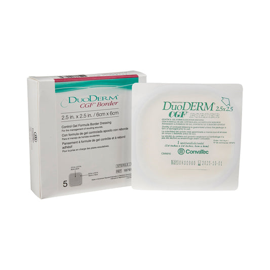 DuoDerm CGF Border Hydrocolloid Dressing, 2½ x 2½ Inch
