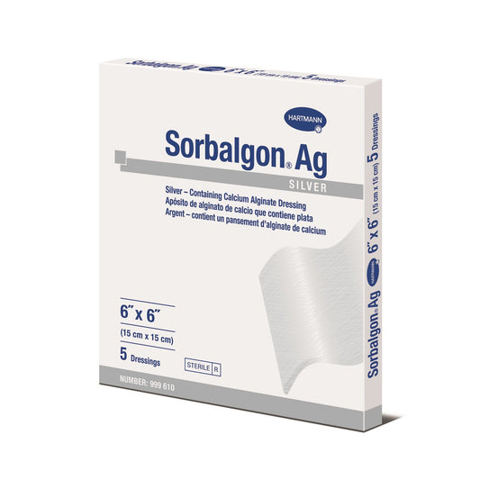 Sorbalgon Ag Calcium Alginate Dressing with Silver, 6 x 6 Inch