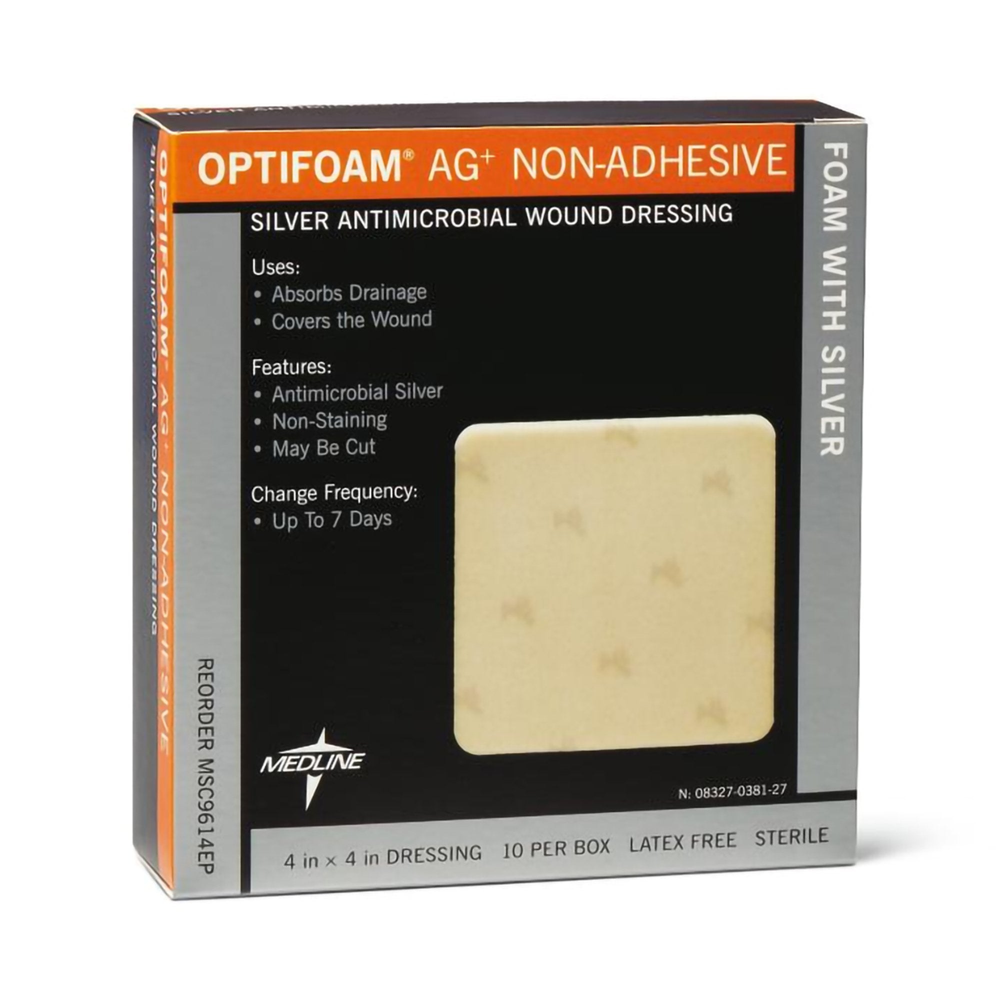 Optifoam Ag+ Foam Dressing with Silver, 4 x 4 Inch – SurfMed