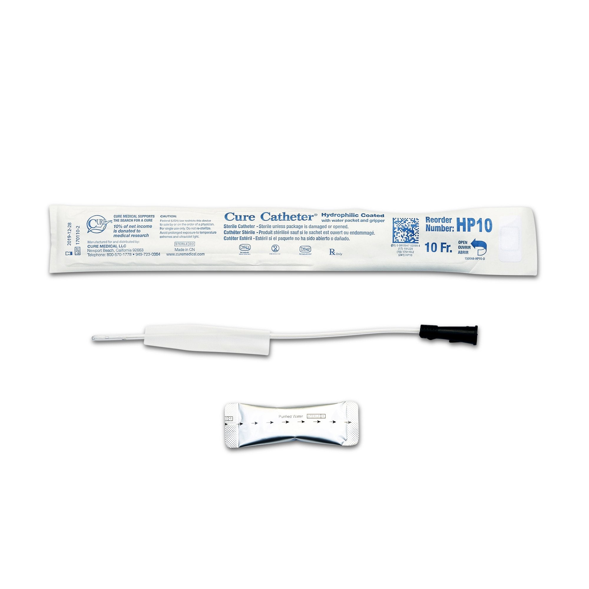 Cure Catheter™ Urethral Catheter, 10 Fr., Unisex, Straight – SurfMed
