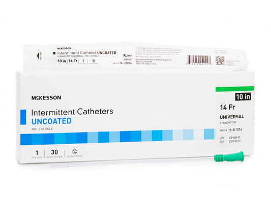 Urethral Catheter McKesson Straight Tip Uncoated PVC 14 Fr. 10 Inch Length
