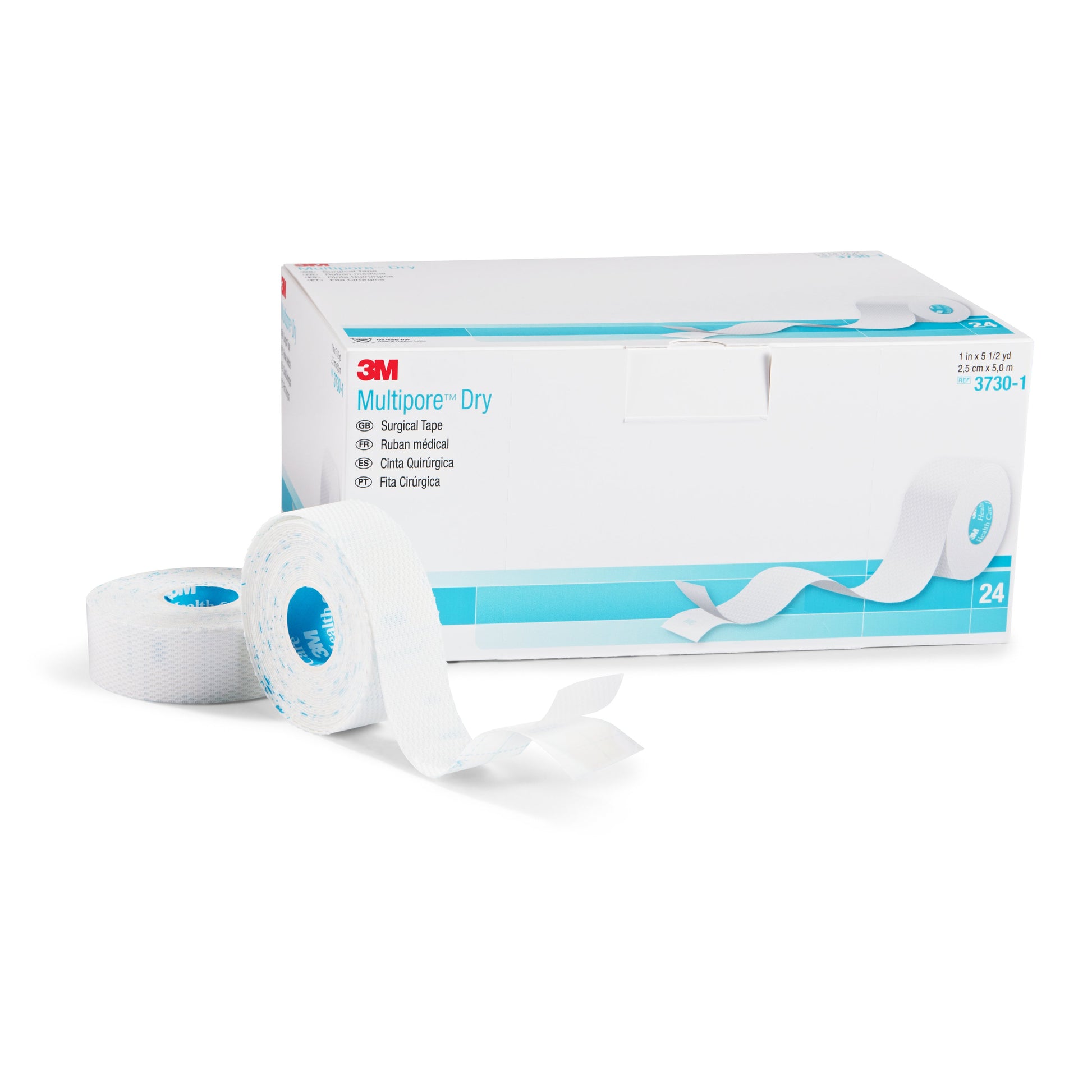 3M™ Multipore™ Dry Dressing Retention Tape w/ Liner, 1 Inch x 5-1/2 Yard, White