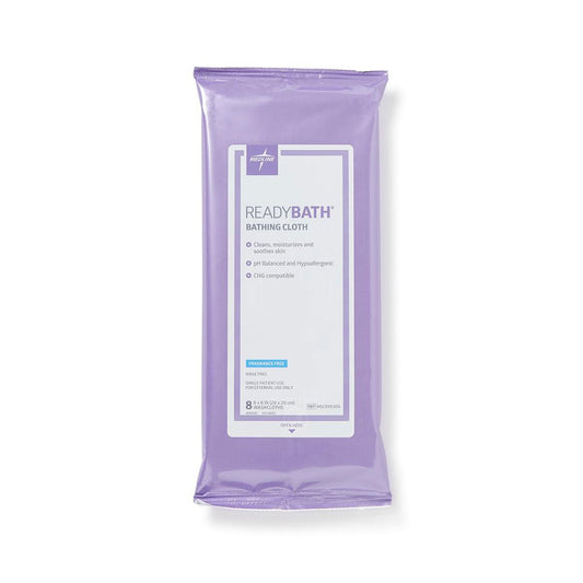Rinse-Free Bath Wipe ReadyBath Soft Pack Unscented 8 Count