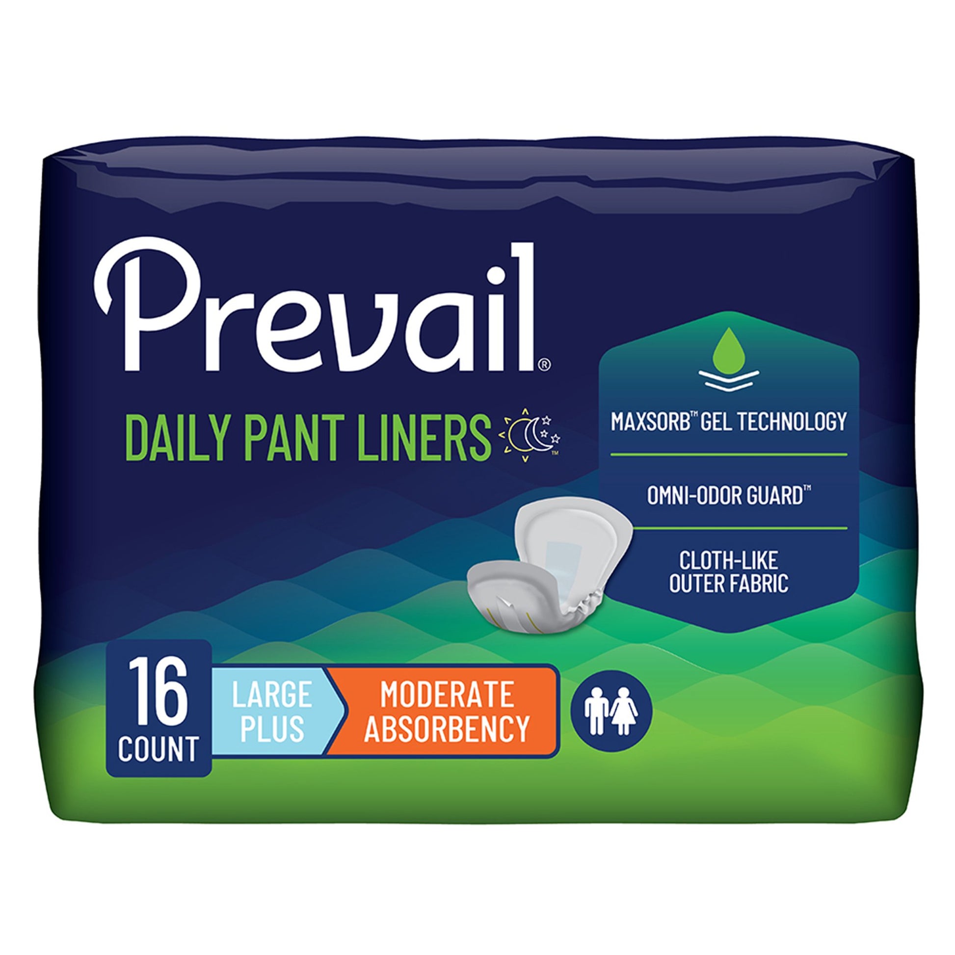 Prevail Daily Pant Liners Moderate Absorbency Bladder Control Pad, 28 Inch