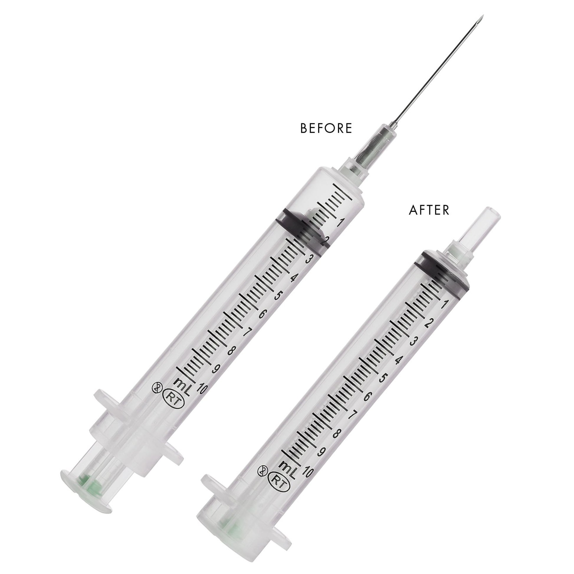 VanishPoint 10 mL Syringe with Hypodermic Needle, 21 Gauge, 1.5" Needle Length
