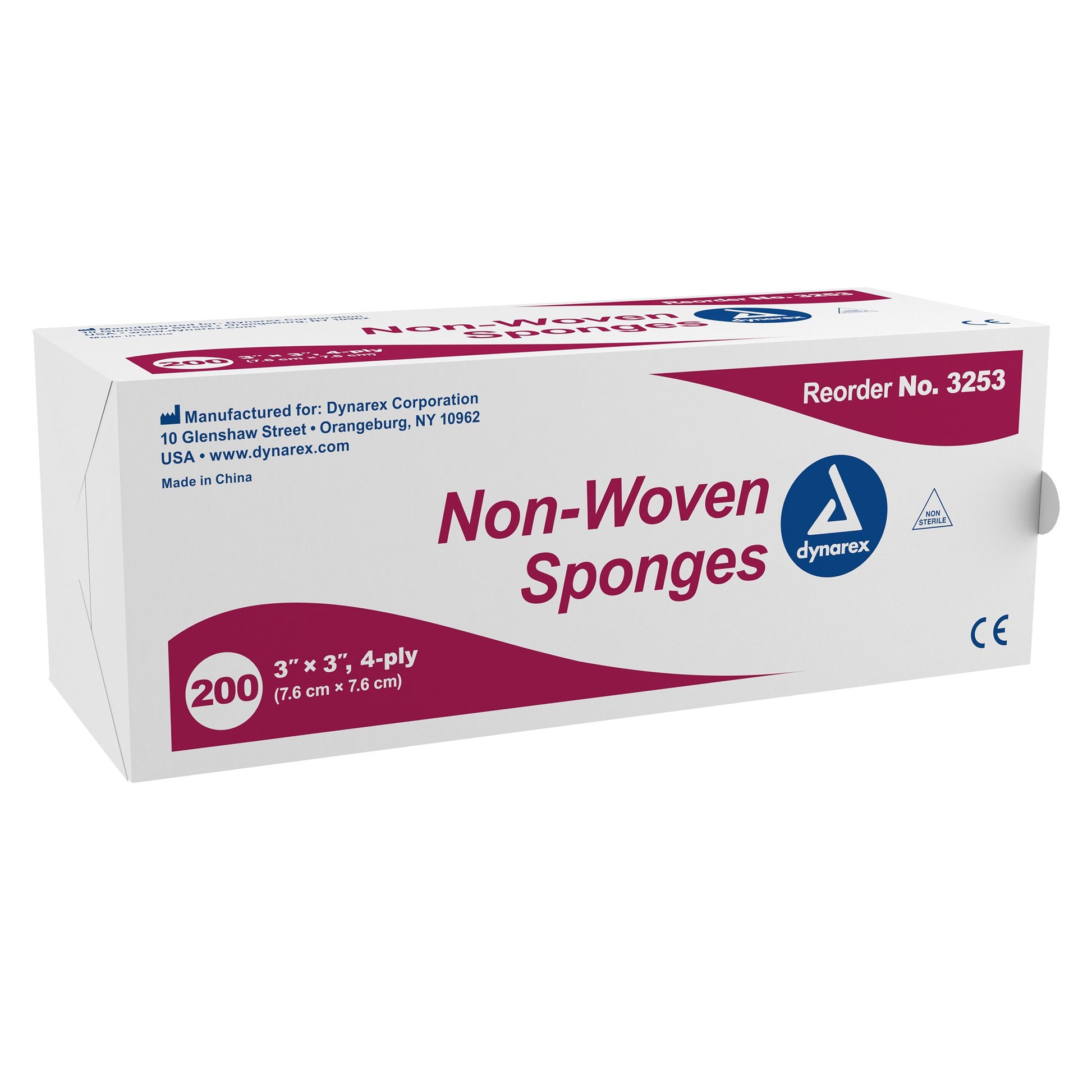 dynarex Nonwoven Sponge, 3 x 3 Inch, 4-Ply