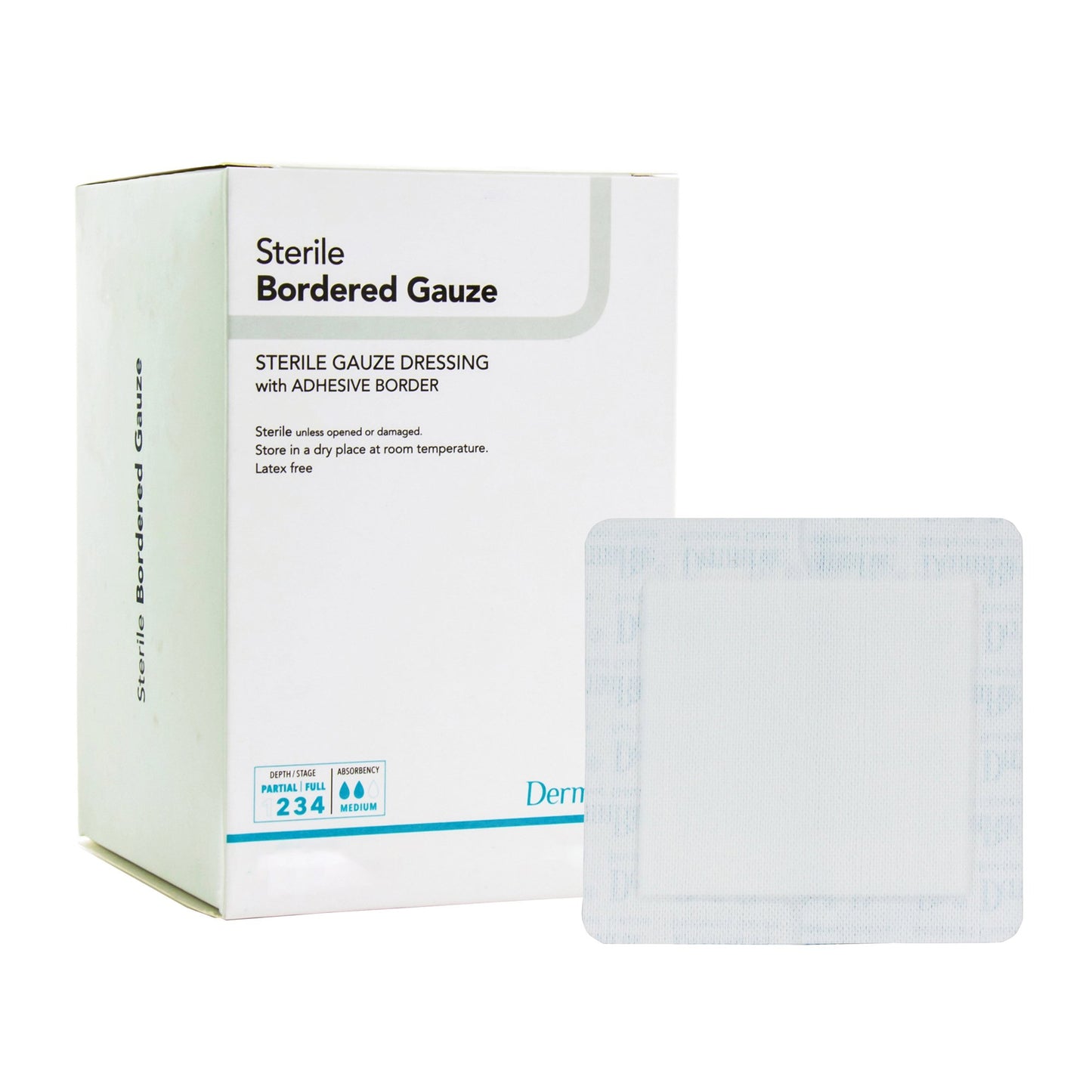 DermaRite Sterile Gauze Adhesive Dressing, 4 x 10 Inch