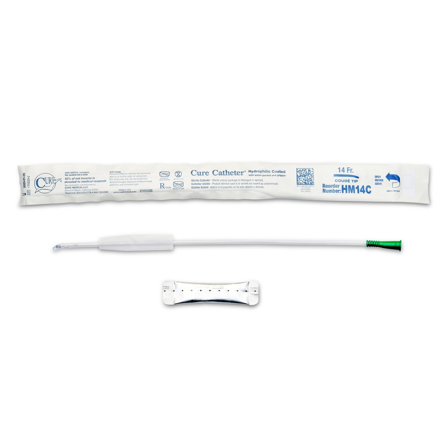 Cure Catheter™ Hydrophilic Intermittent Catheter, Coud