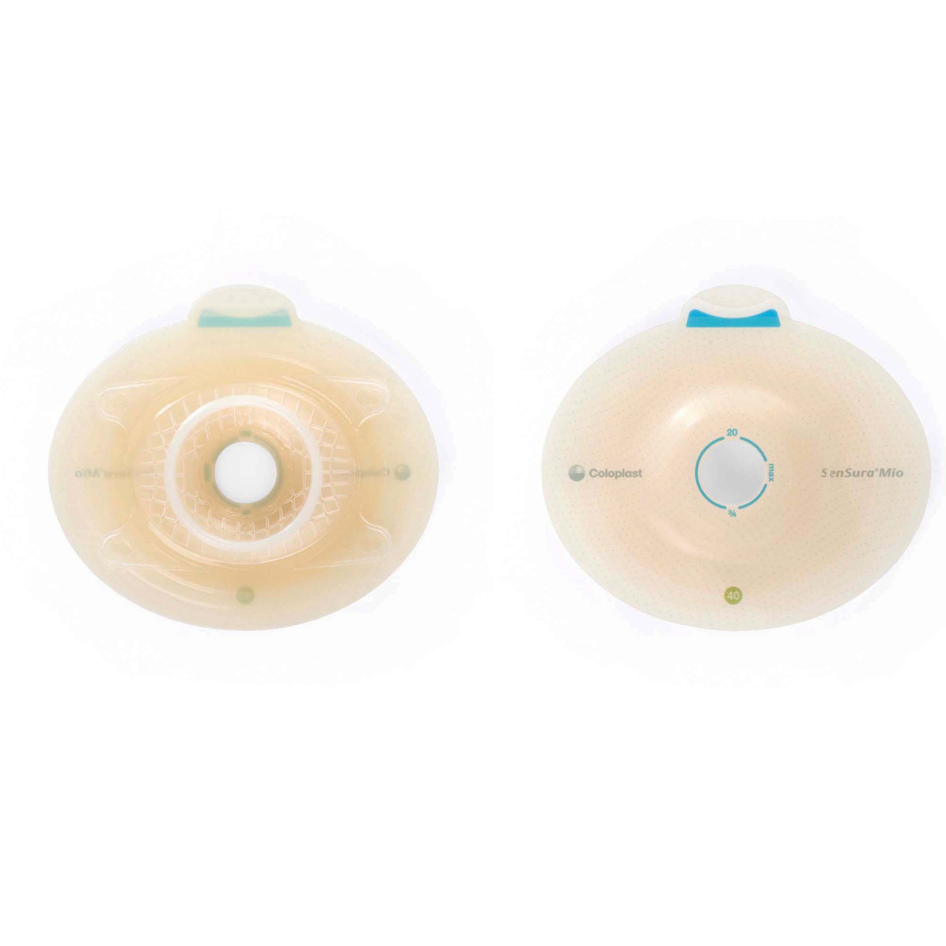 SenSura Mio Click Convex Deep Ostomy Barrier, 18 mm Stoma Opening, Green Match