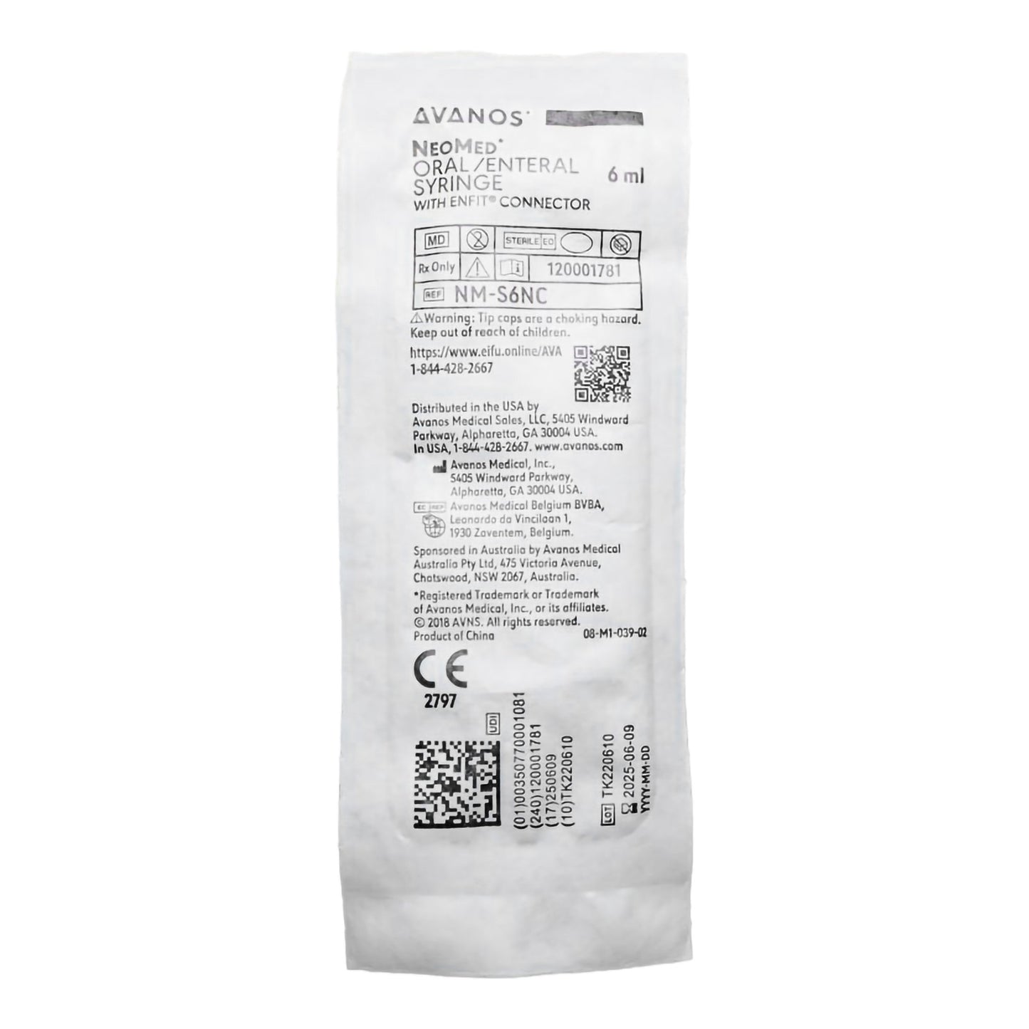 NeoMed Enteral / Oral Syringe, 6 mL