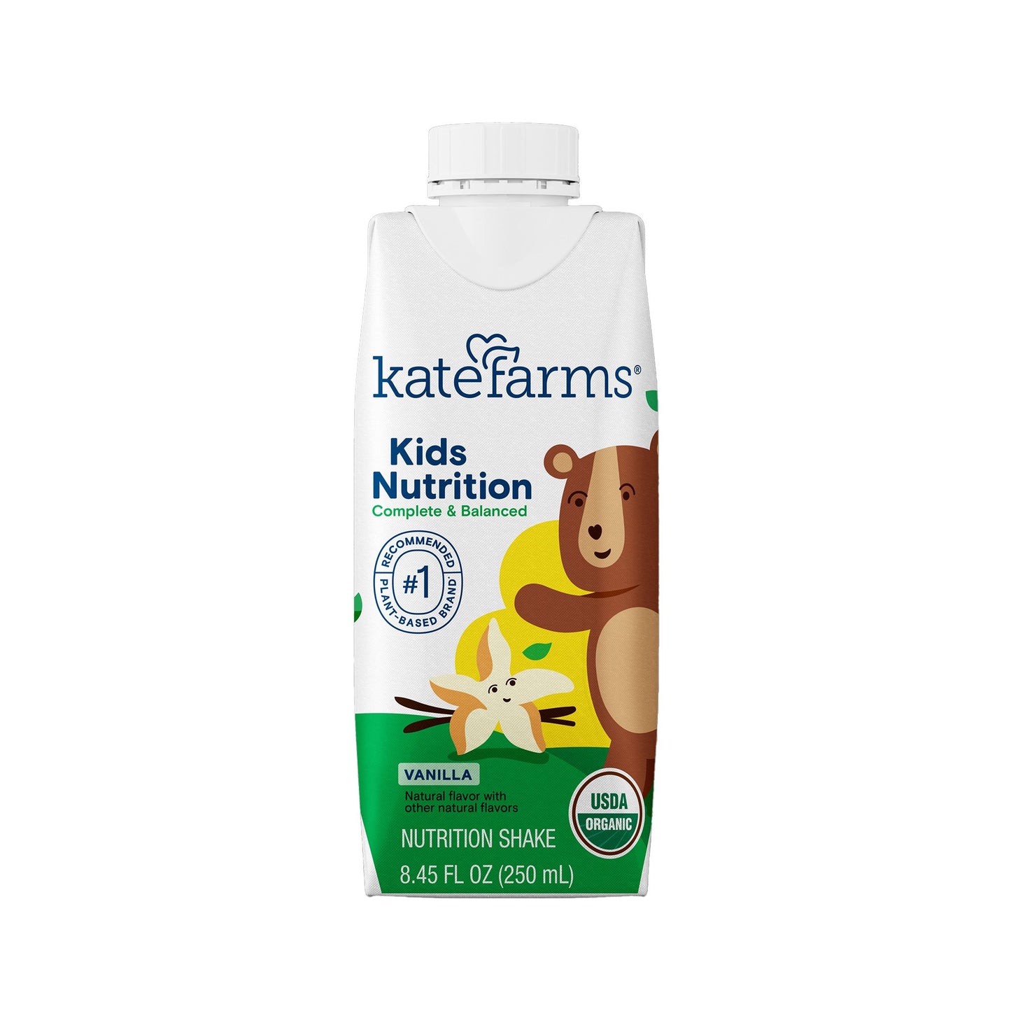 Pediatric Oral Supplement Kate Farms Kid's Nutrition Vanila Flavor 8.45 oz. / 250 mL Reclosable Carton Liquid Organic Pea Protein