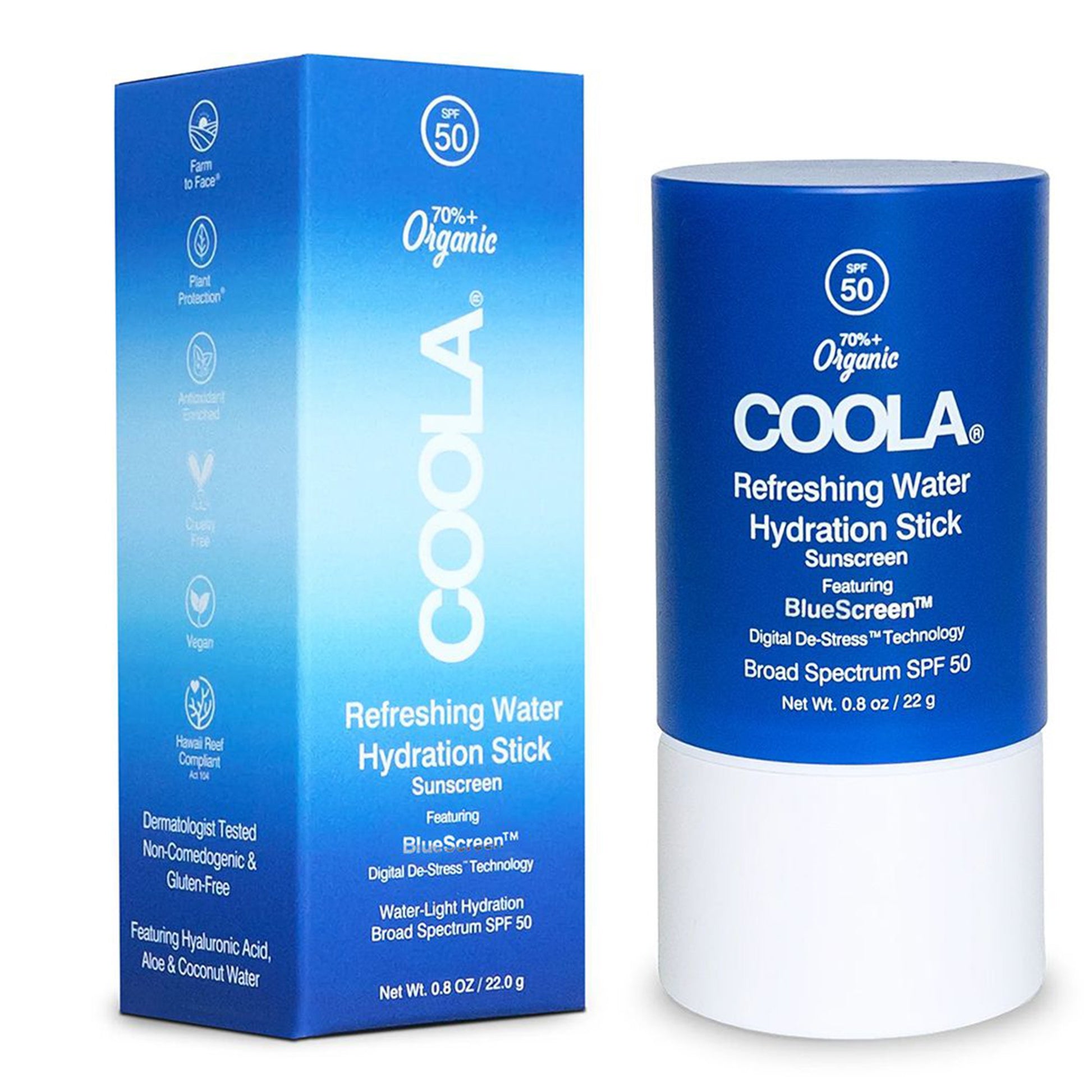 Coola Refreshing Water Hydration Stick Sunscreen with BlueScreen™ SPF 50