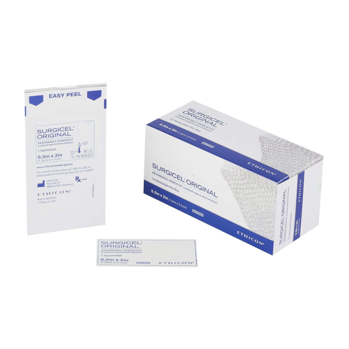 Absorbable Hemostatic Dressing SURGICEL™ Original 1/2 X 2 Inch 12 Count Sterile