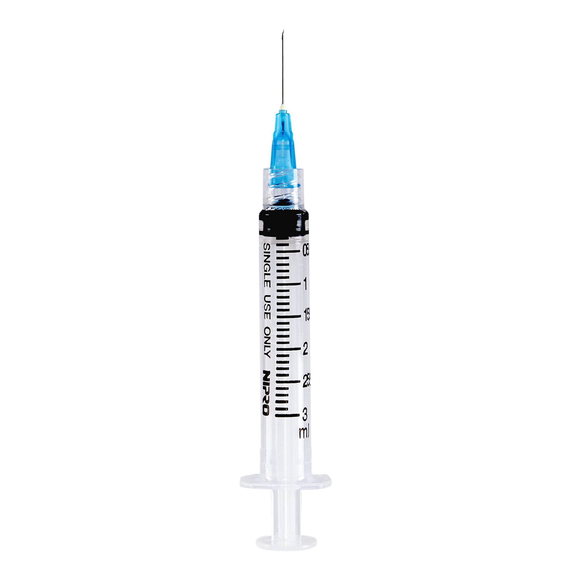Nipro 3 mL Syringe with Hypodermic Needle, 22 Gauge, 3/4 Inch