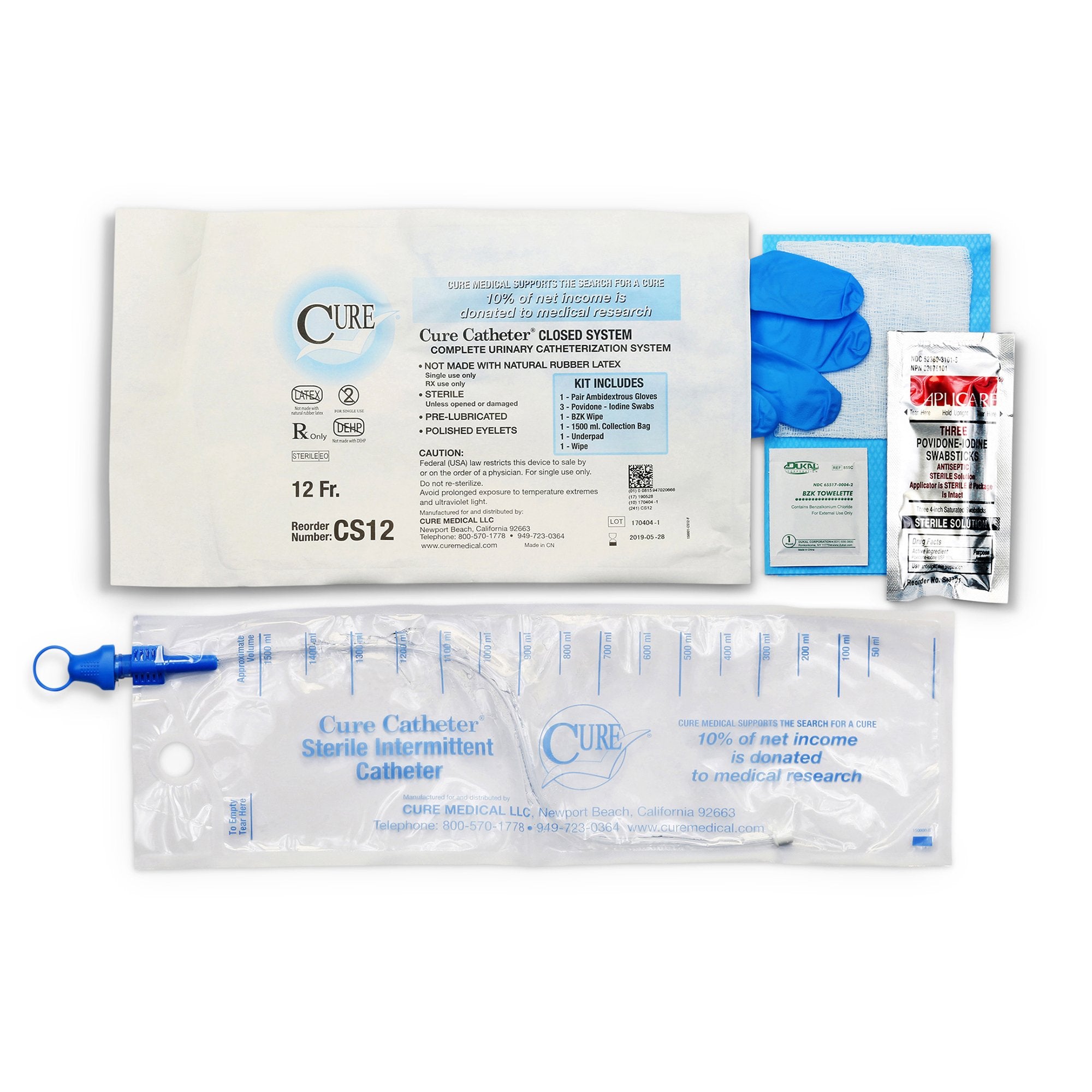 Cure Catheter™ Intermittent Catheter Kit, 12 Fr. – SurfMed
