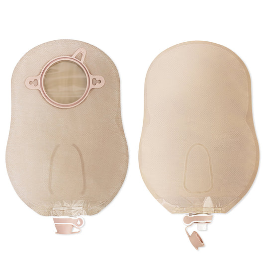 New Image™ 18914 Two-Piece Beige Urostomy Pouch, 70 mm Flange, Blue Match