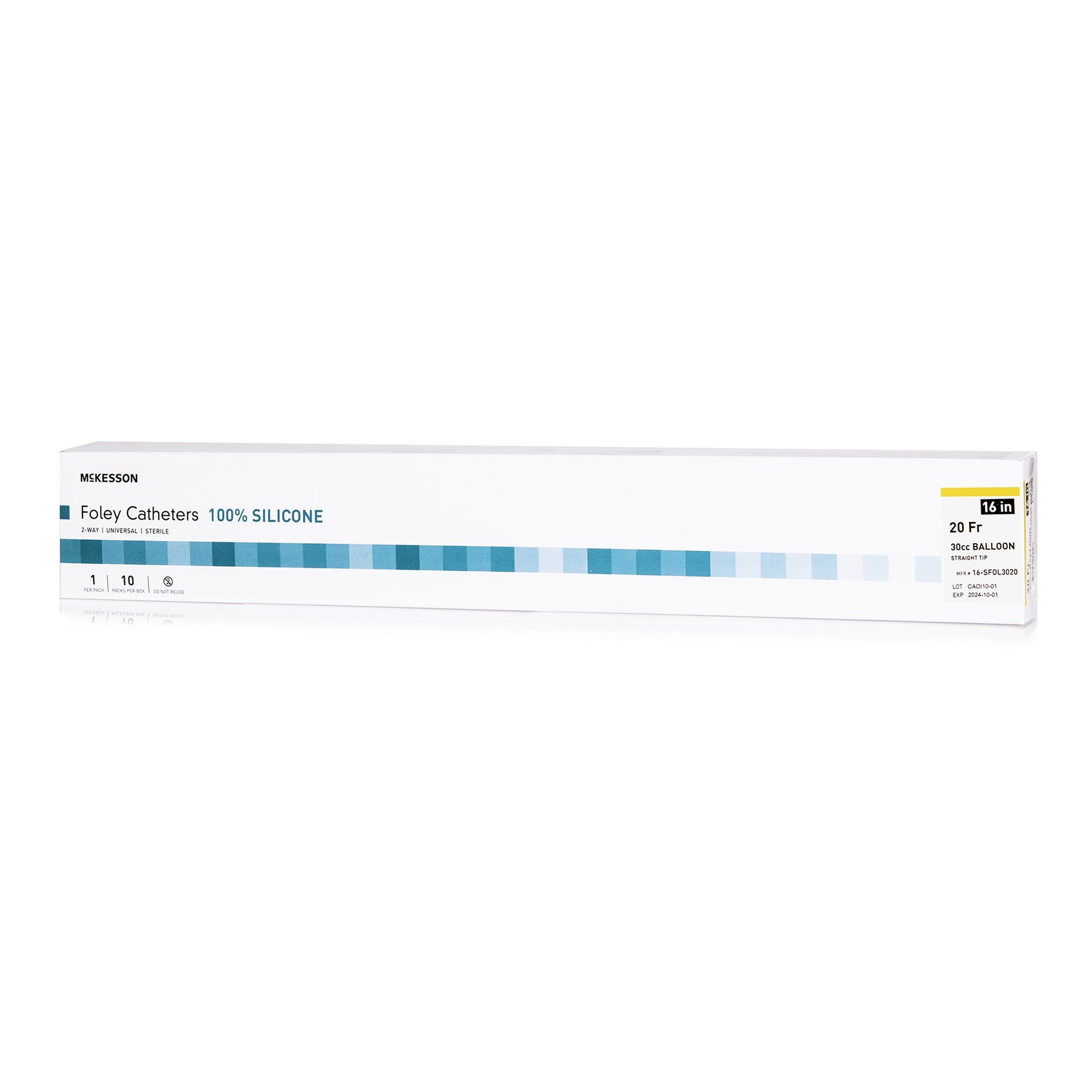 McKesson Silicone Foley Catheter, Standard Tip, 20 Fr., 30 cc