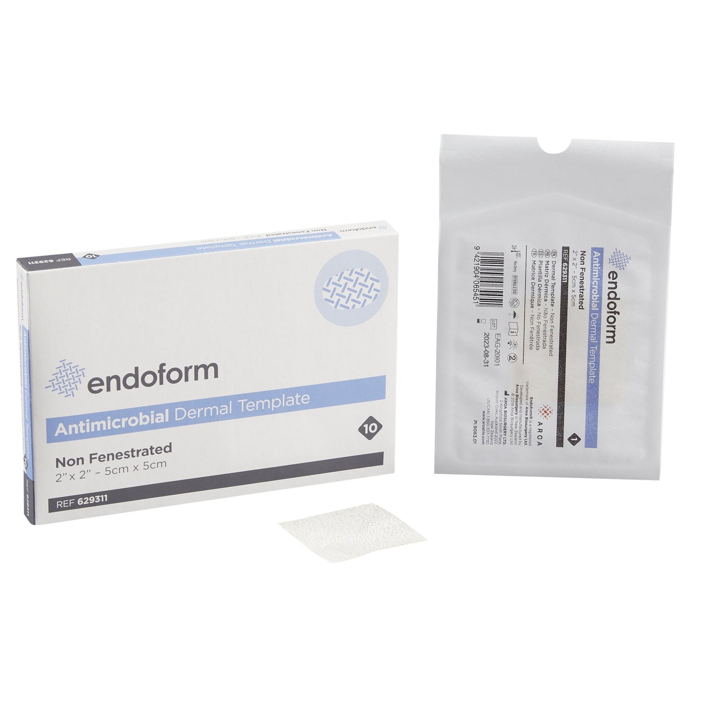 Silver Collagen Dressing with ECM Endoform Antimicrobial 2 X 2 Inch Square Sterile