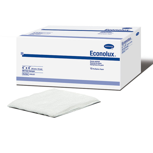 Econolux Gauze Sponge, 4 x 4 Inch, 12-Ply