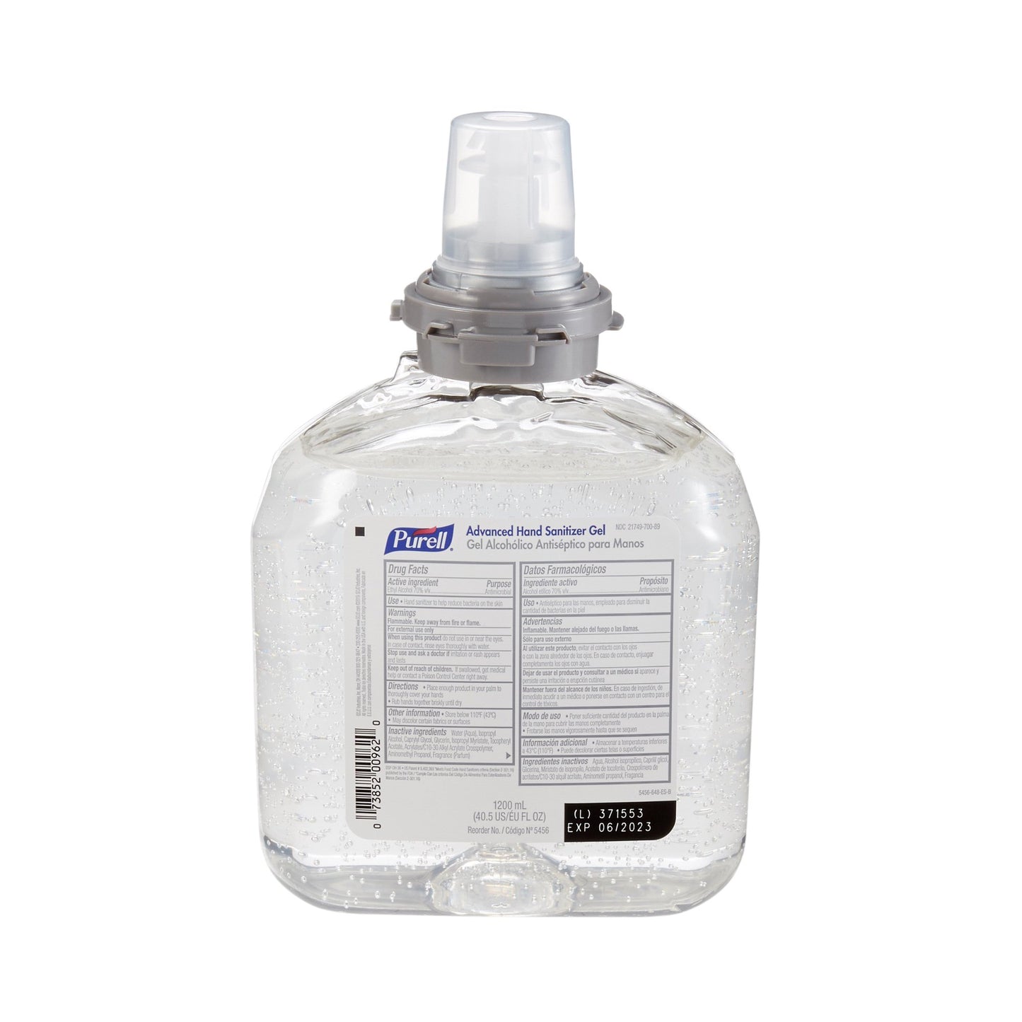 Purell Advanced Hand Sanitizer, Ethyl Alcohol, 1,200 mL Refill Bottle